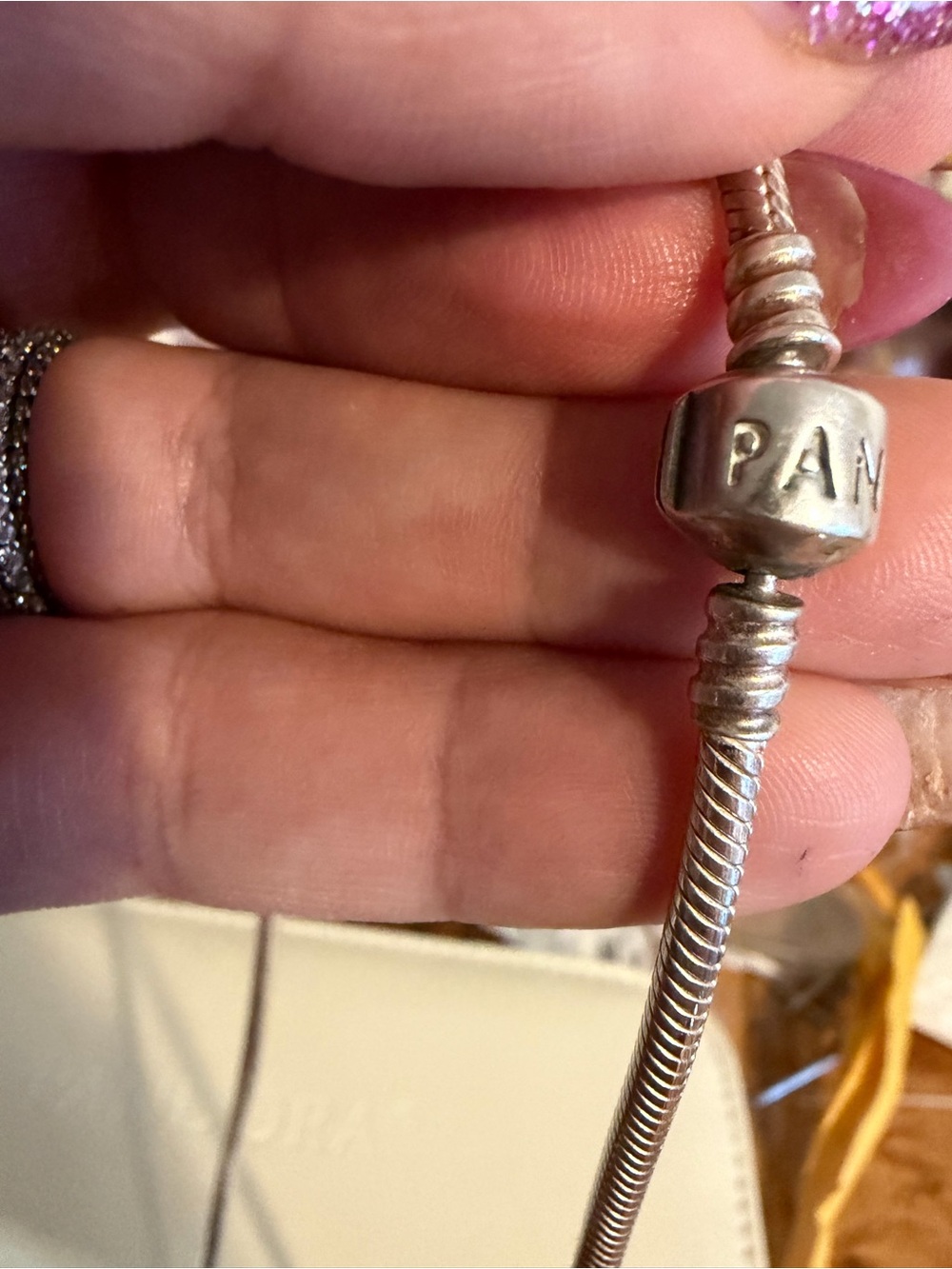 Pandora Moments Barrel Clasp Snake Chain Necklace - Picture 3 of 5